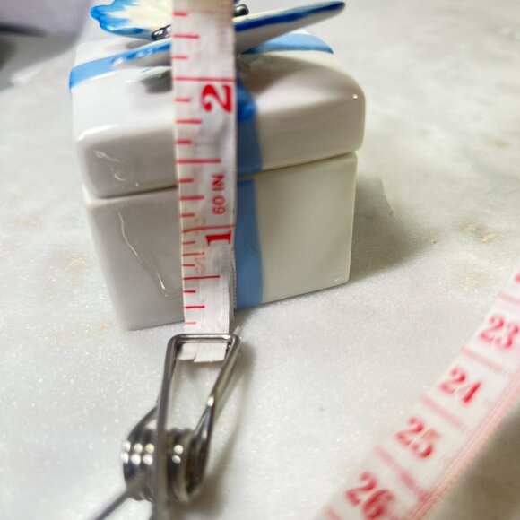 Vtg Butterfly Ceramic Trinket Ring Box Blue & White Gift Design Shafford Japan - Picture 8 of 8